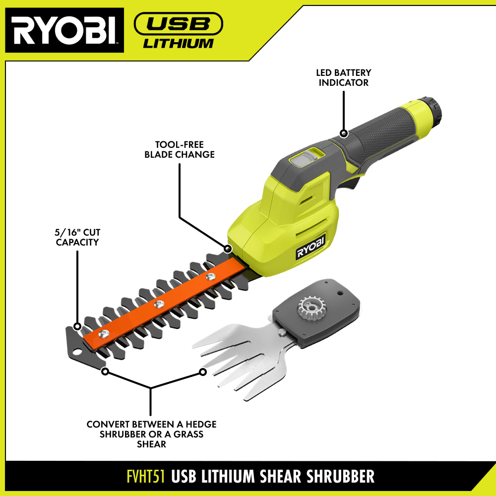 USB Lithium Shear Shrubber Kit - FVHT51K