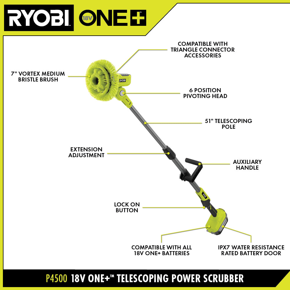 18V ONE+ VORTEX Telescoping Power Scrubber Kit - P4500K