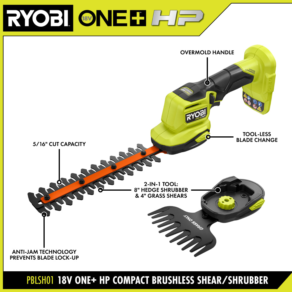 18V ONE+ HP Compact Brushless Shear/Shrubber Kit - PBLSH01K