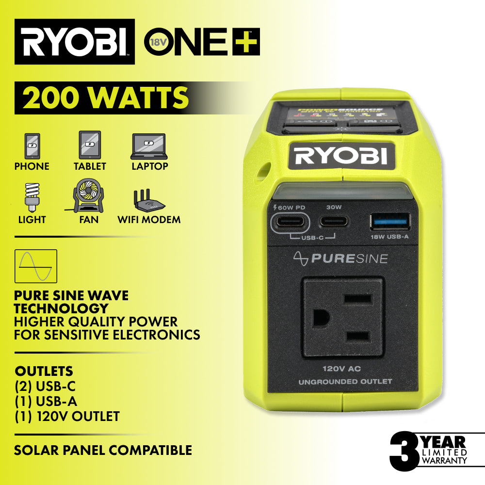 18V ONE+ 200W Power Source/Charger - PCLBG06B