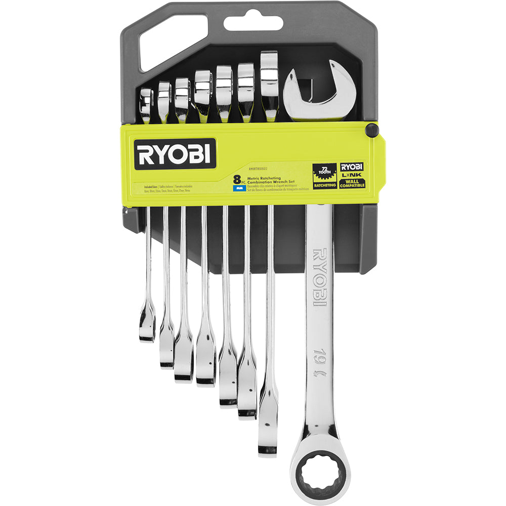 8 PC. Metric Ratcheting Combination Wrench Set - RHMTRW802