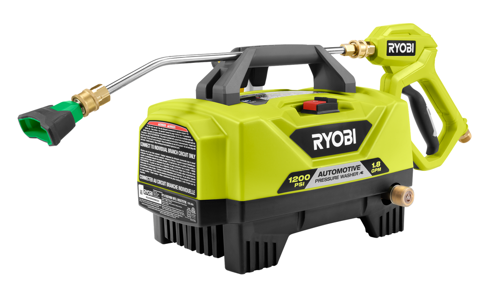 1200 PSI 1.8 GPM Cold Water Automotive High Flow Electric Pressure Washer Kit - RY14AM12