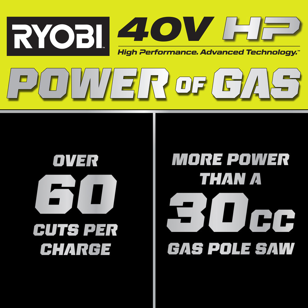 40V HP Brushless 10" Pole Saw Kit - RY40HPPS01K