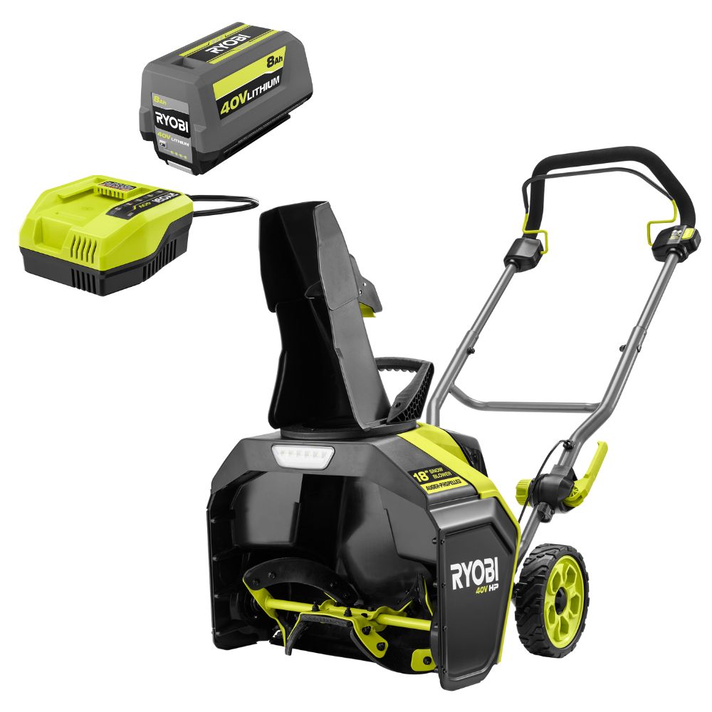 40V HP Brushless 18" Single-Stage Auger-Propelled Snow Blower Kit - RY40HPSN01K