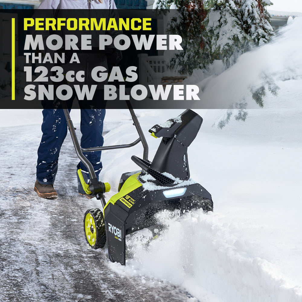 40V HP Brushless 18" Single-Stage Auger-Propelled Snow Blower Kit - RY40HPSN01K