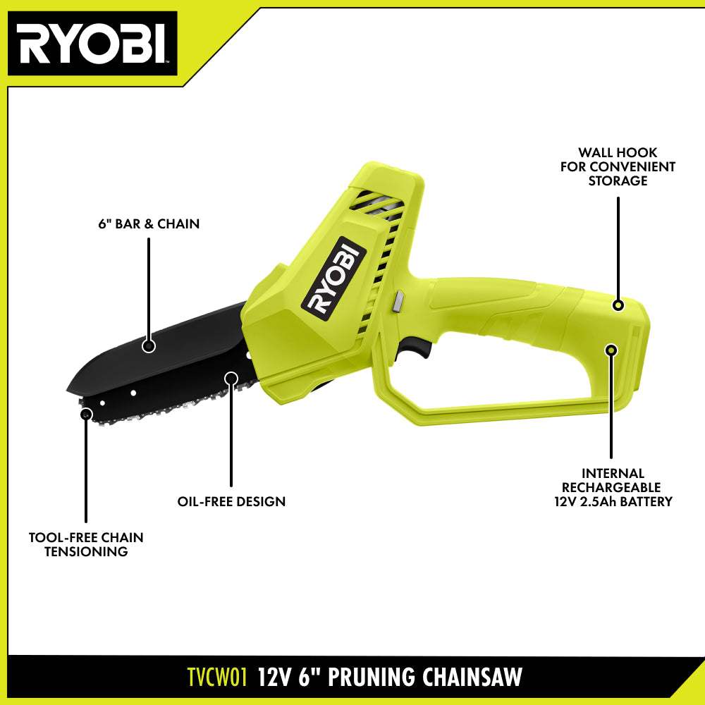 12V 6" Pruning Chainsaw - TVCW01