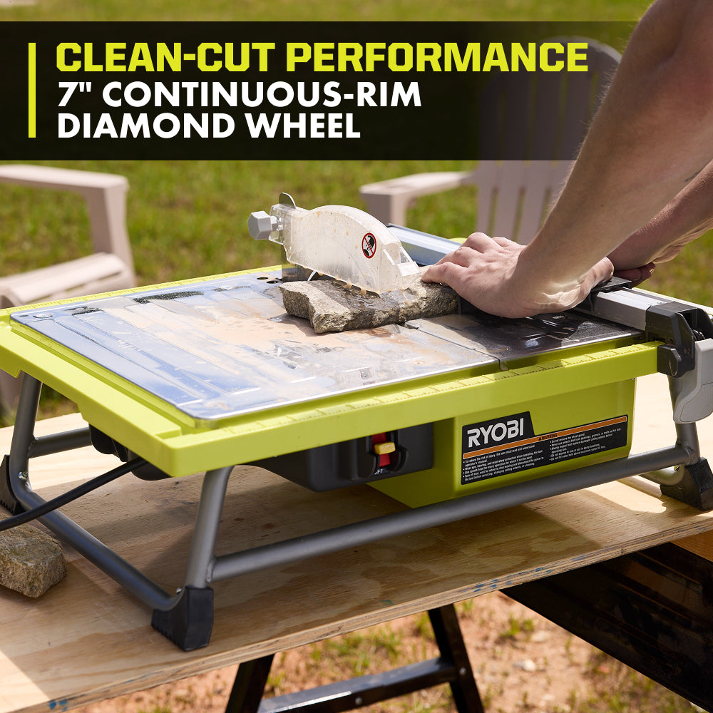 4.8 Amp 7" Diamond Blade Corded Wet Tabletop Tile Saw - WS722