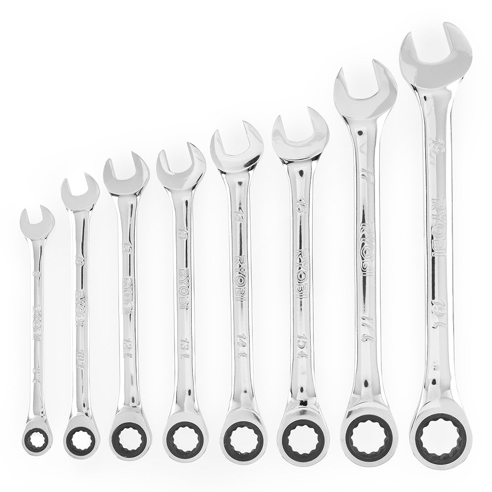 8 PC. Metric Ratcheting Combination Wrench Set - RHMTRW802