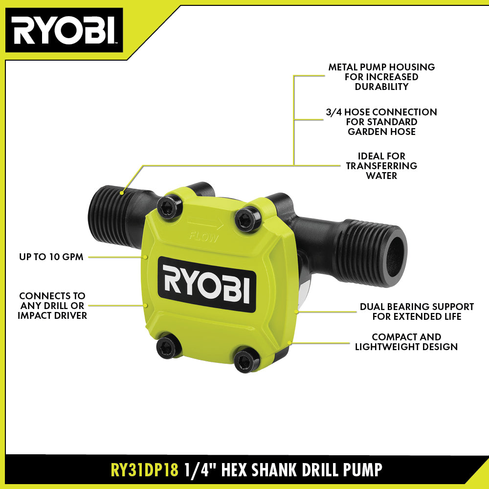 1/4" Hex Shank Drill Pump - RY31DP18