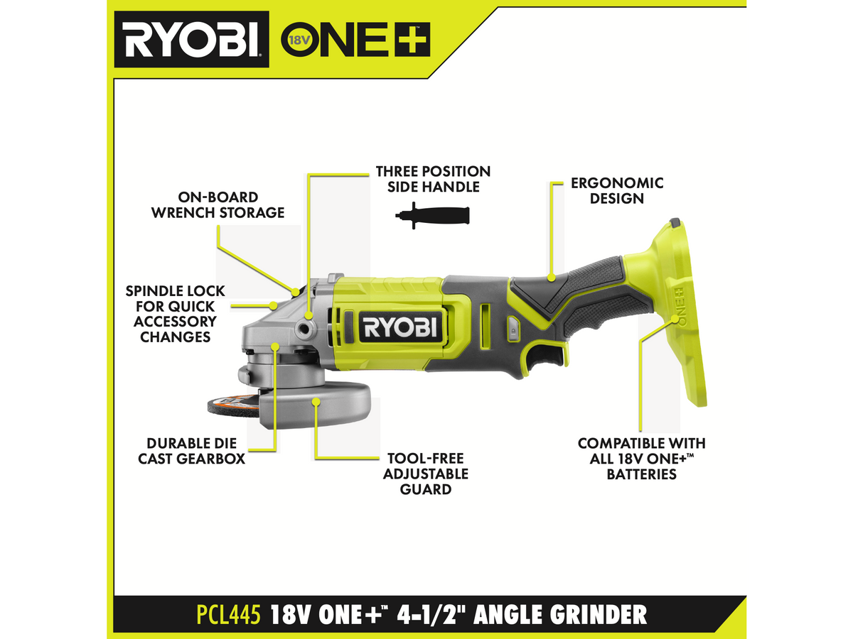 18V ONE+ 4-1/2" Angle Grinder - PCL445B