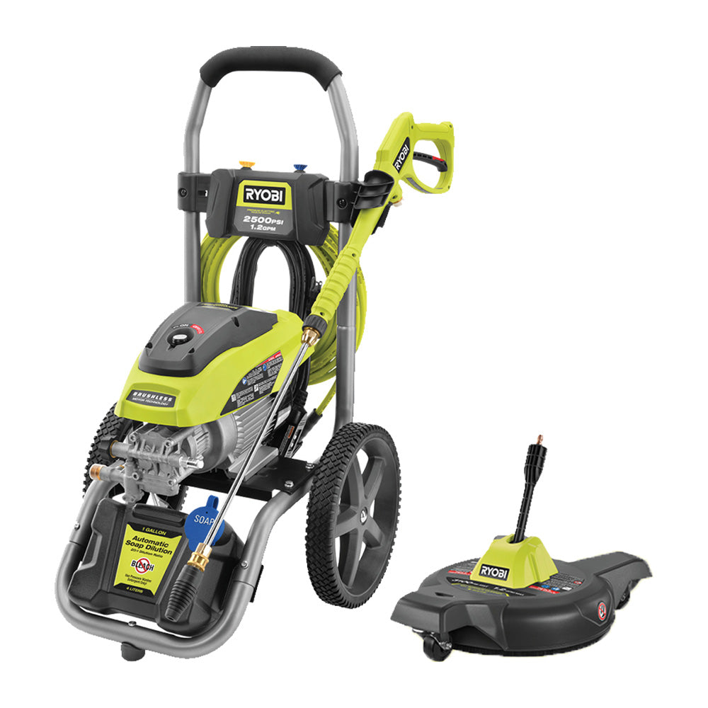 Brushless 2500 PSI Electric Pressure Washer with Free 12" 2300 PSI Surface Cleaner - RY142500-RY31SC312