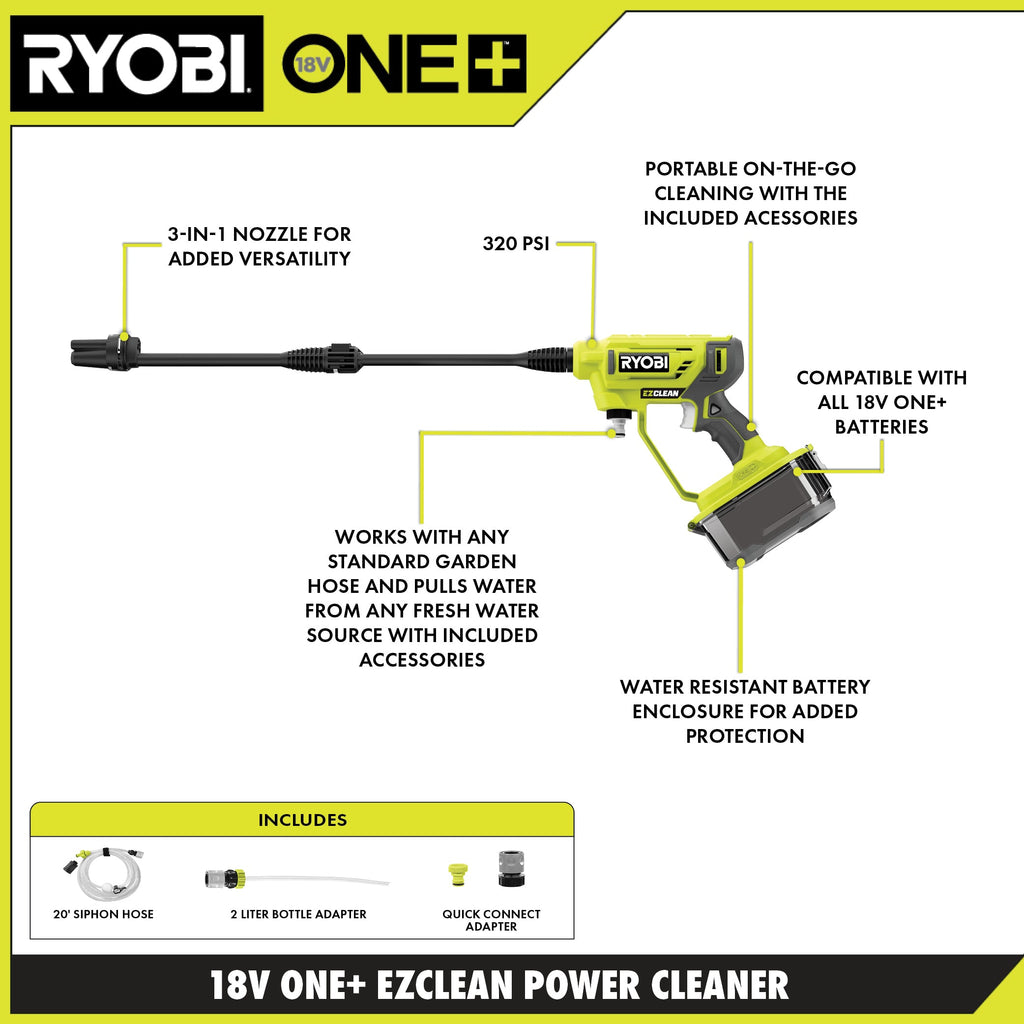 18V ONE+ EZ Clean Power Cleaner Kit - RY120352K