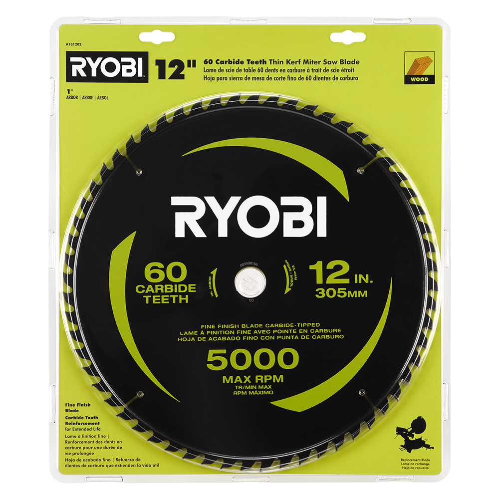 12" 60 Carbide Teeth Thin Kerf Miter Saw Blade - A181202