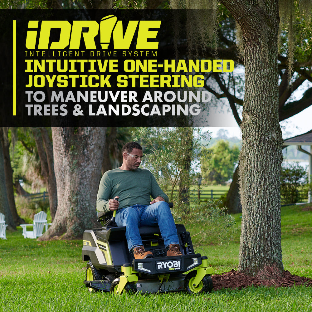 80V HP Brushless 30" Lithium Electric Zero Turn Riding Mower Kit - RYRM8010