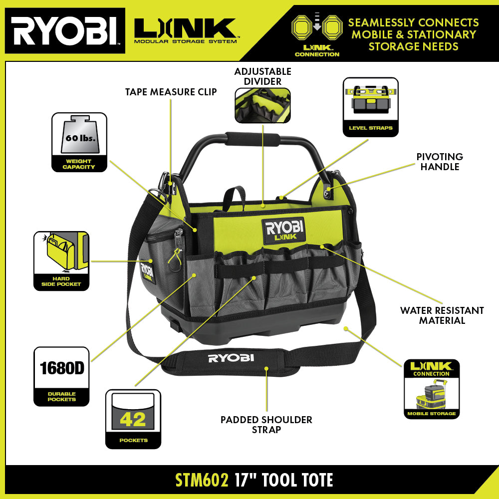 LINK 17" Open Tool Tote - STM602