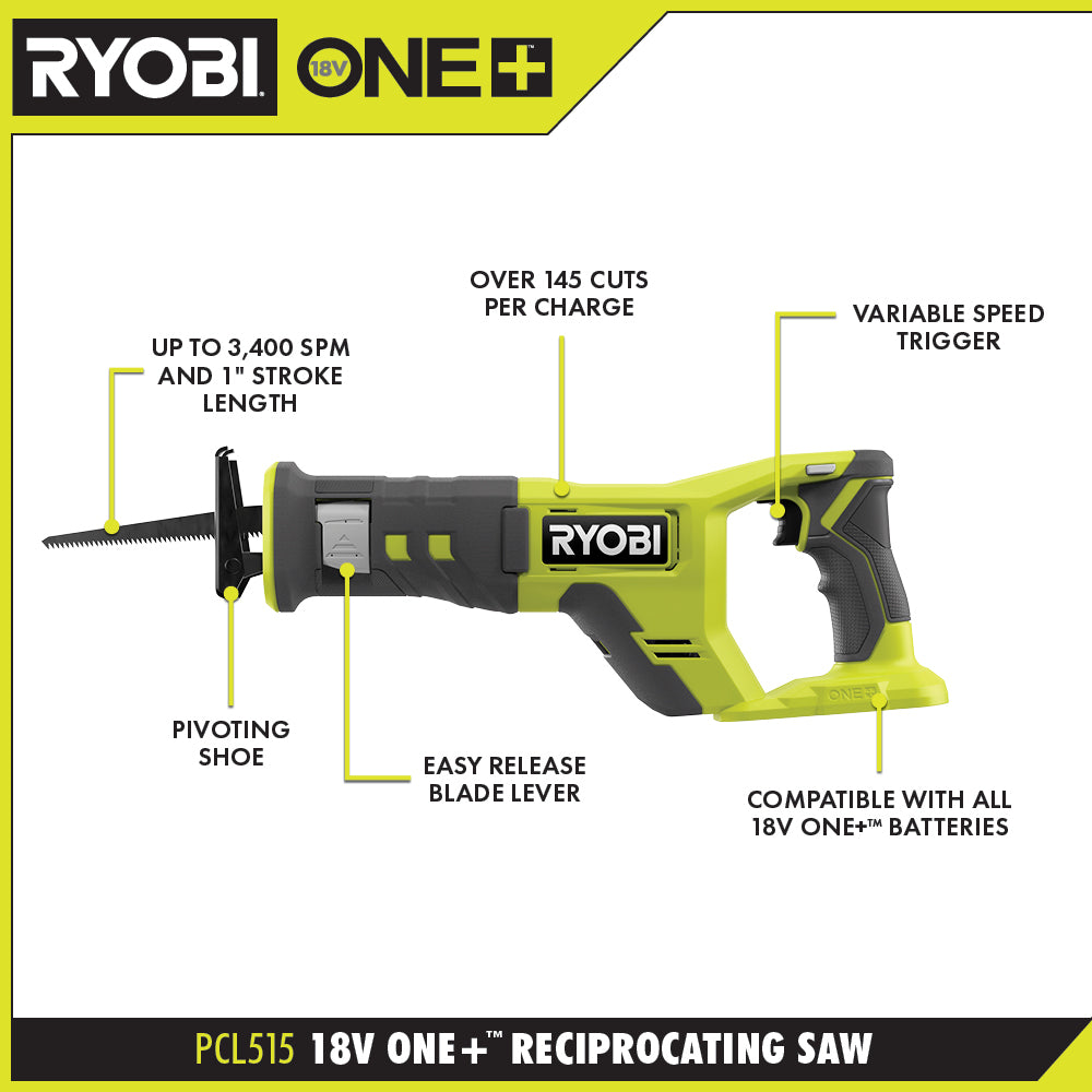 18V ONE+ Reciprocating Saw - PCL515B