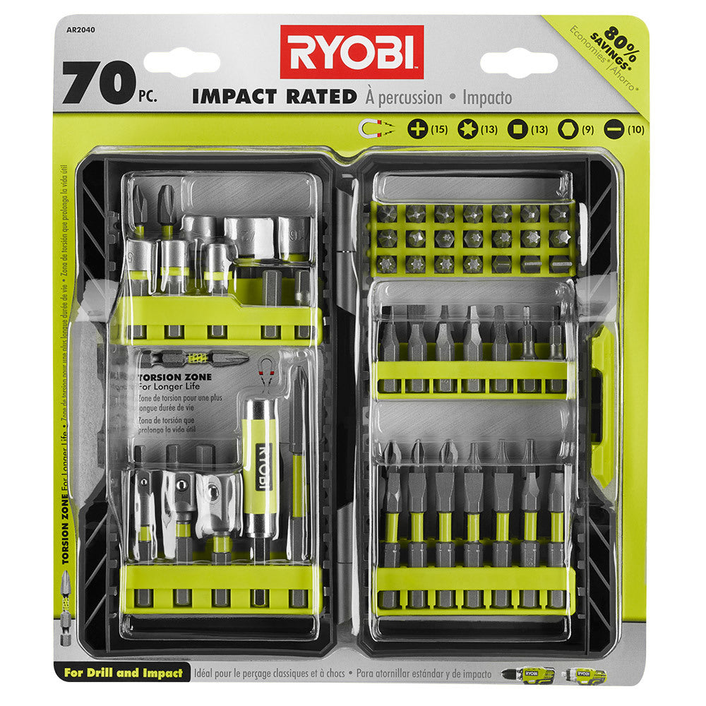 RYOBI 70PC Impact Driving Kit - AR2040