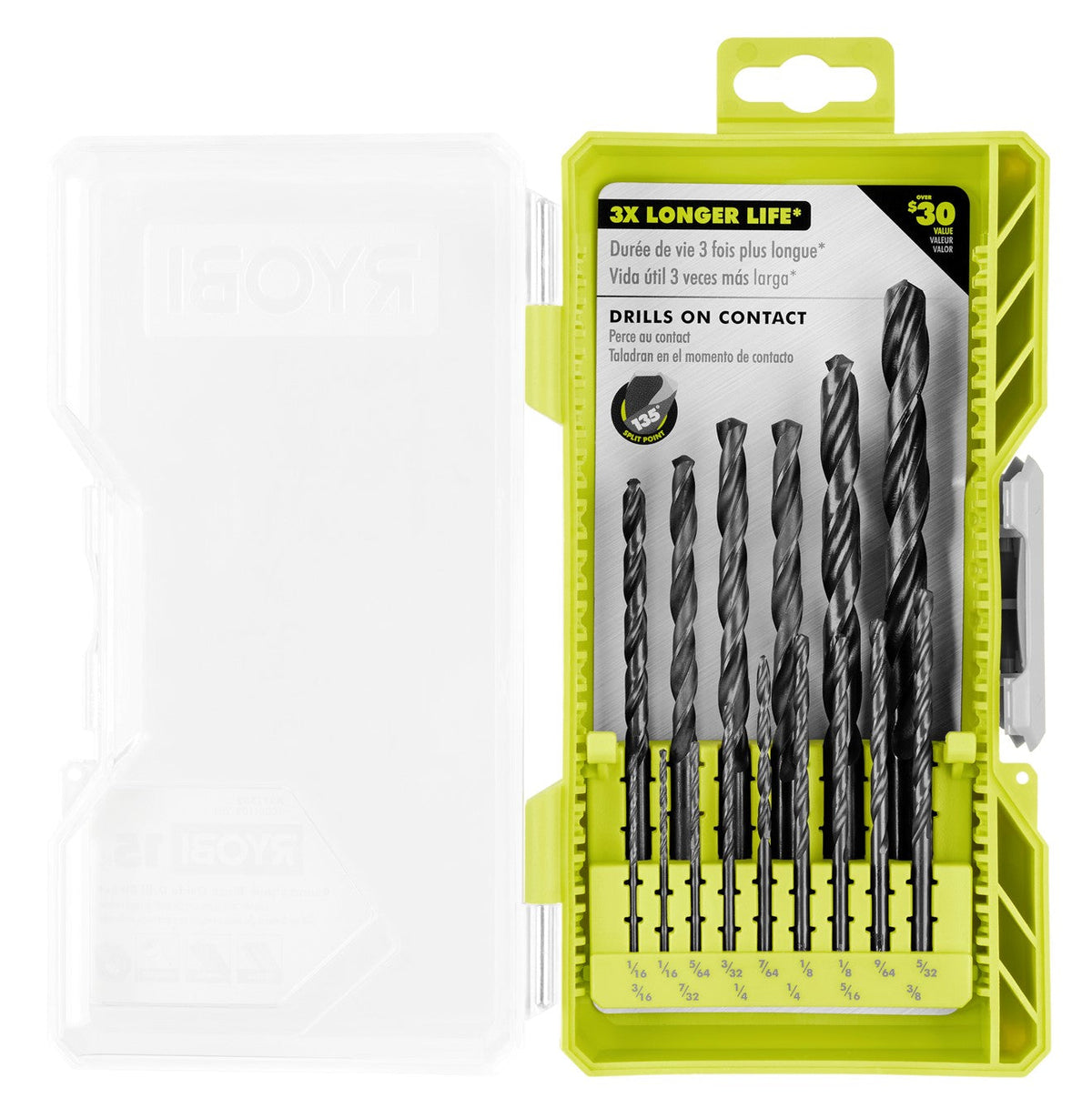 15 PC. Round Shank Black Oxide Drill Bit Set - A971502