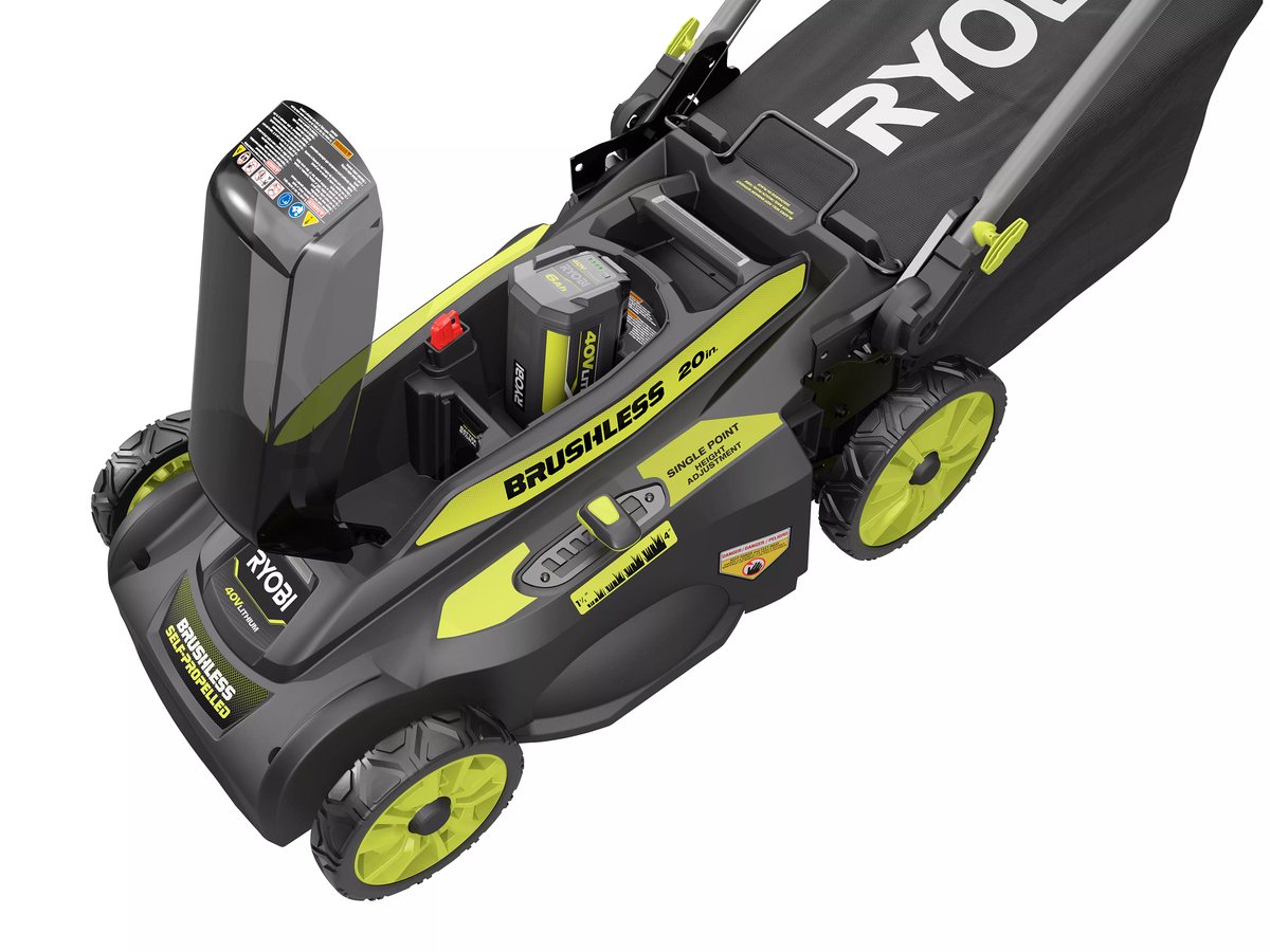 40V Brushless 20" Self-Propelled Lawn Mower - RY401012BTLVNM