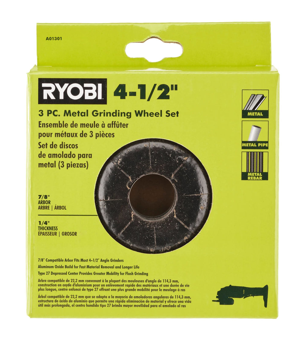 3 PC.  4-1/2" Metal Grinding Wheel Set - A01301