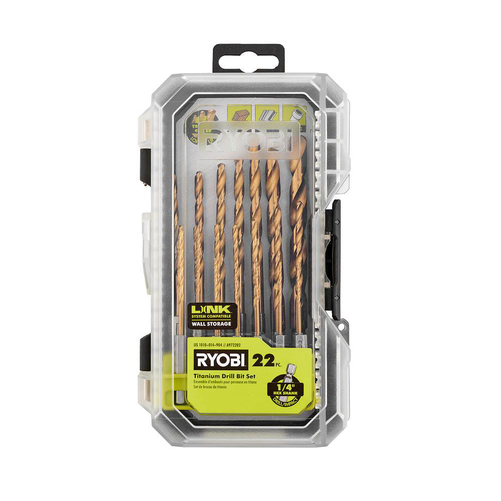 22 PC. Titanium Drill Bit Set - A972202