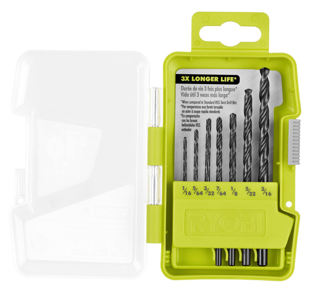 7 PC. Round Shank Black Oxide Drill Bit Set - A970701
