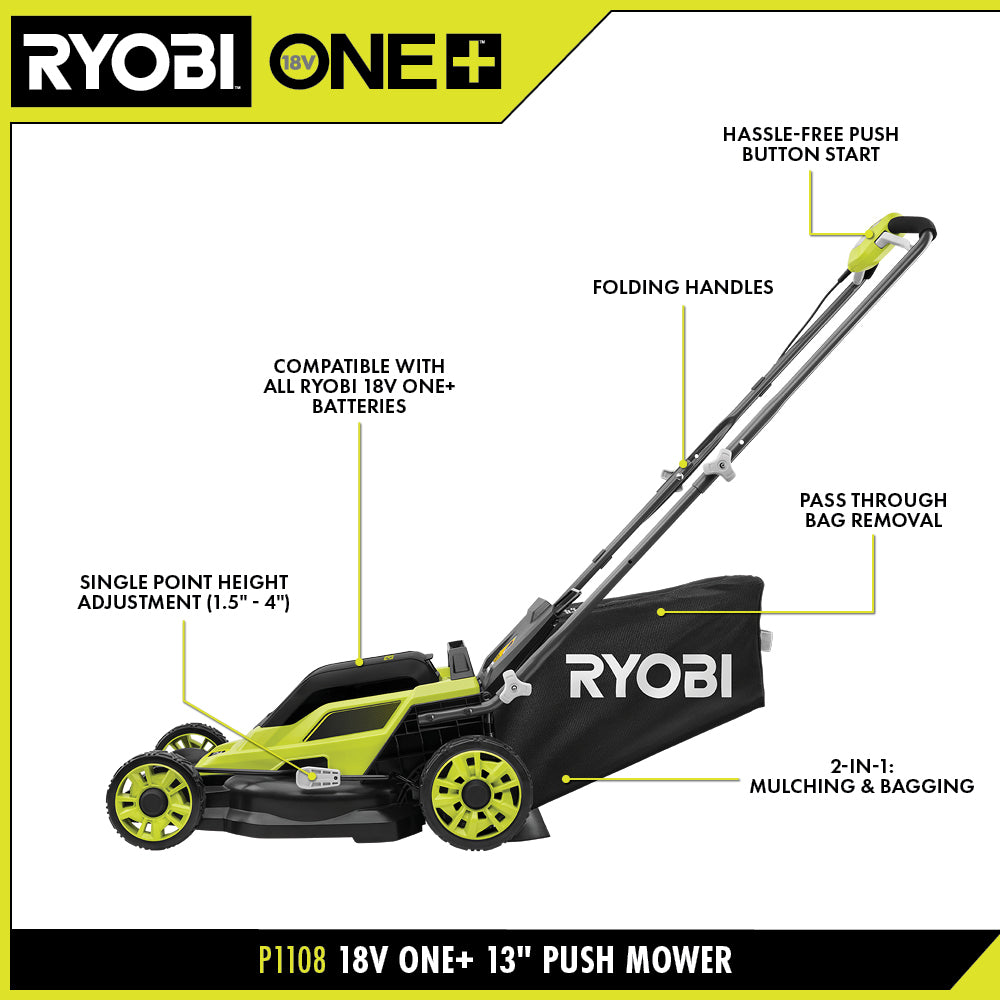 18V ONE+ 13" Push Mower Kit - P1180