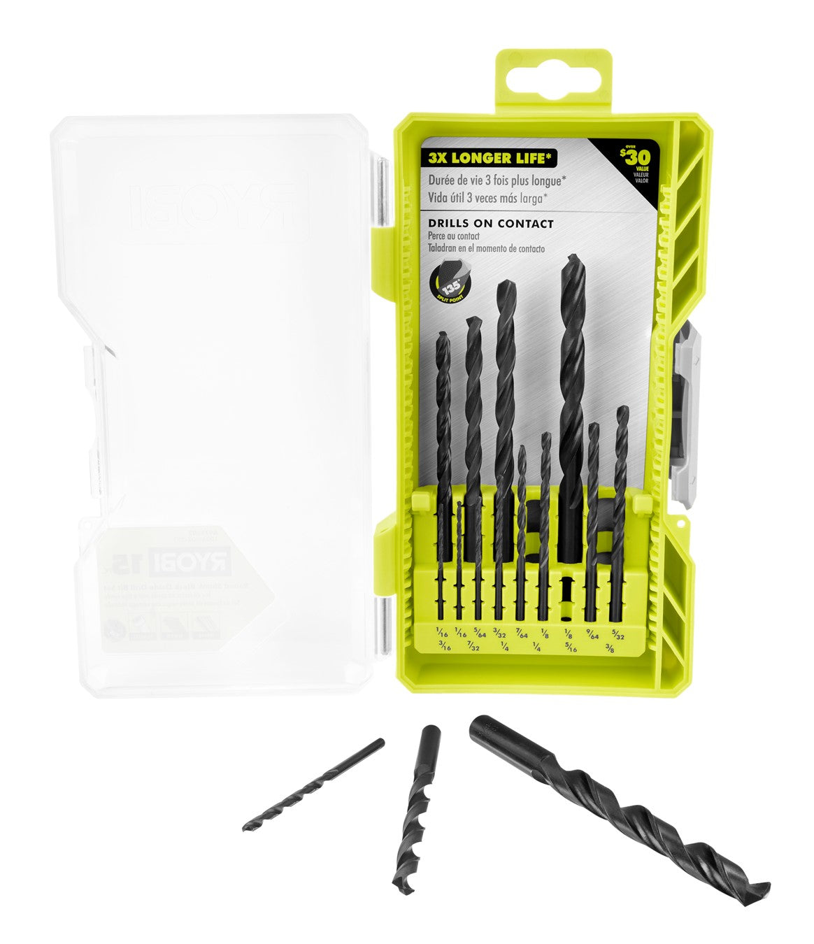 15 PC. Round Shank Black Oxide Drill Bit Set - A971502