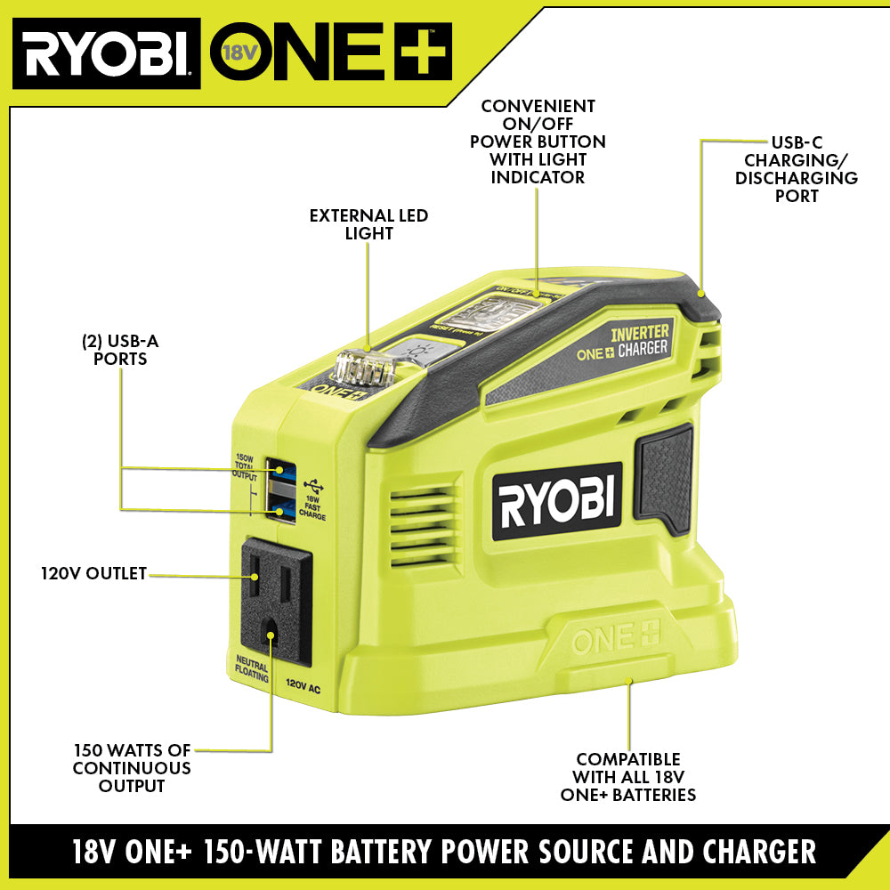 18V ONE+ 150-Watt Battery Power Source and Charger Kit - RYi150C
