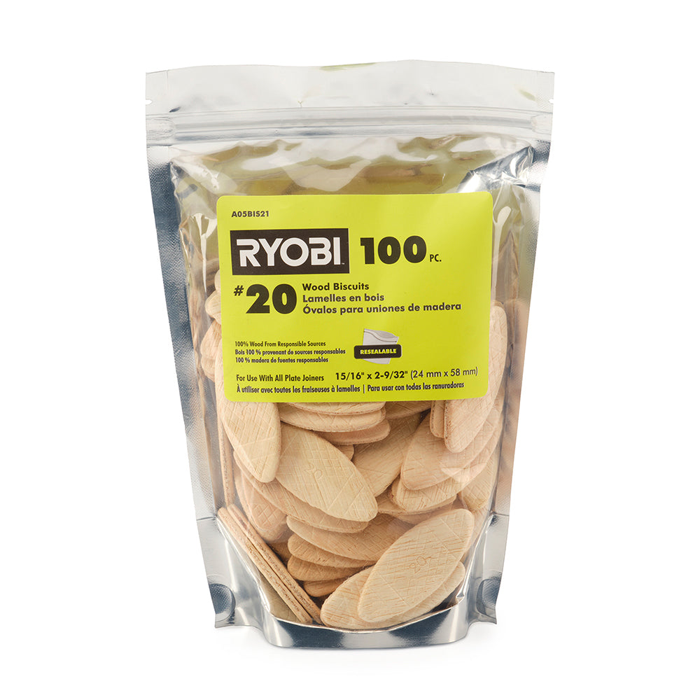100 PC. #20 Wood Biscuits - A05BIS21