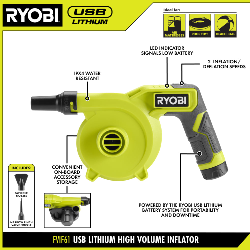 USB Lithium High Volume Inflator - FVIF61B