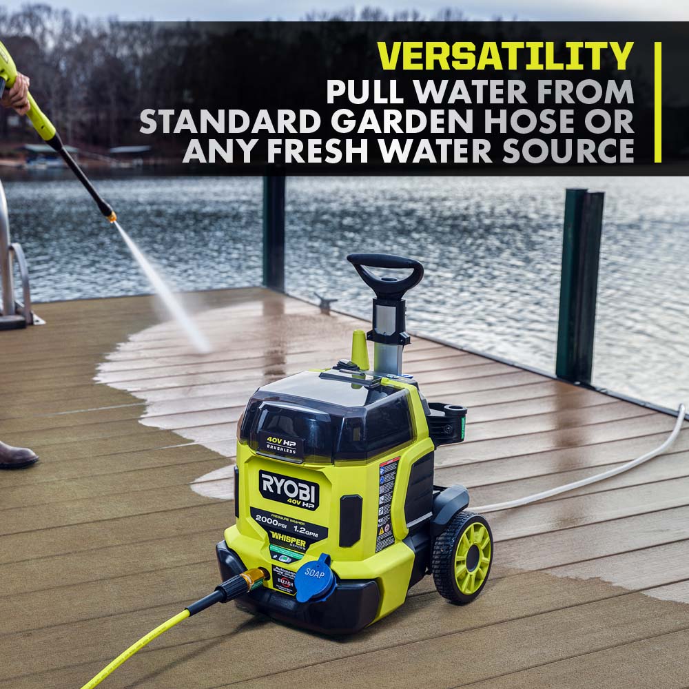 40V HP Brushless WHISPER SERIES 2000 PSI Pressure Washer - RY40306BTL