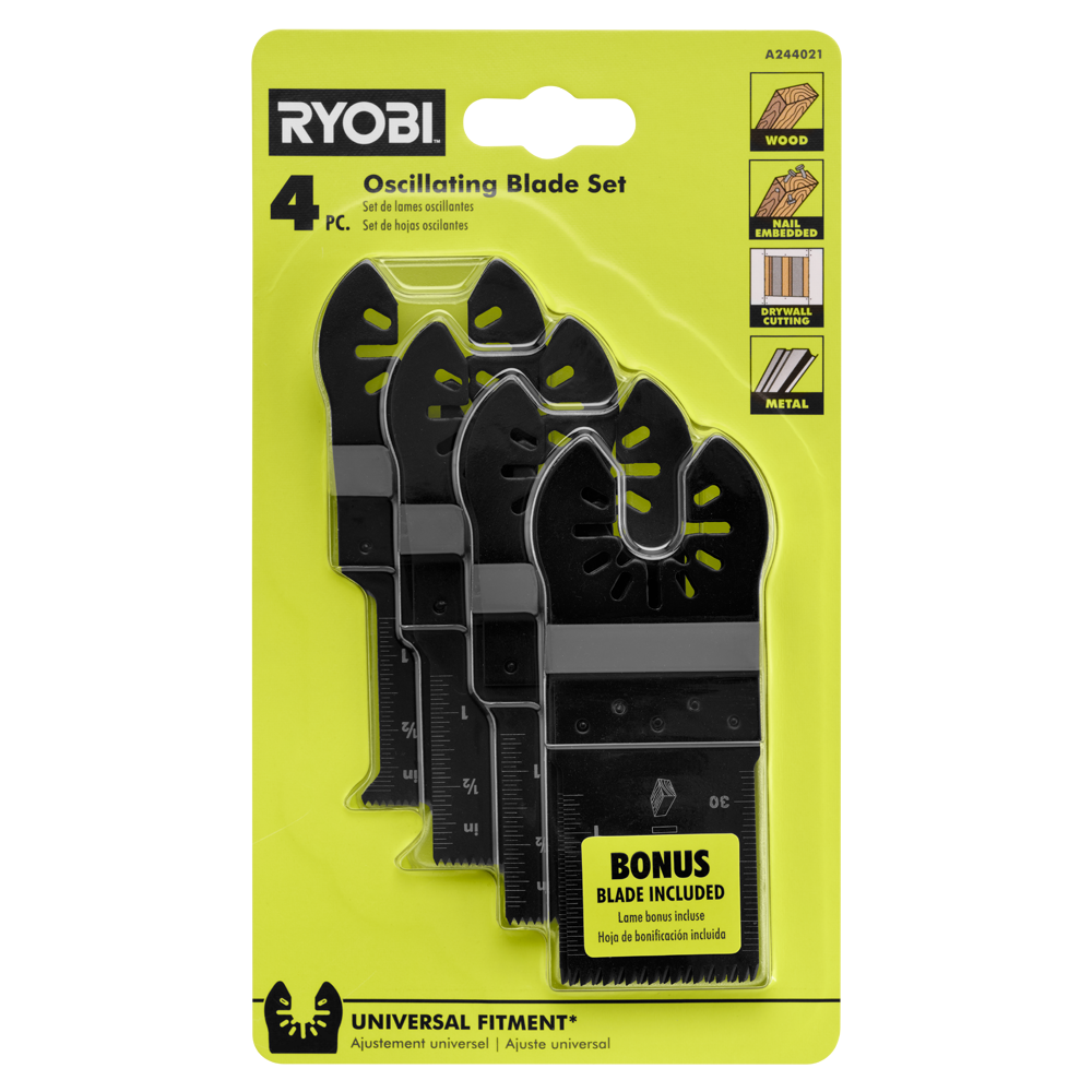 4 PC. Wood/Metal Oscillating Multi-Tool Blade Set - A24402